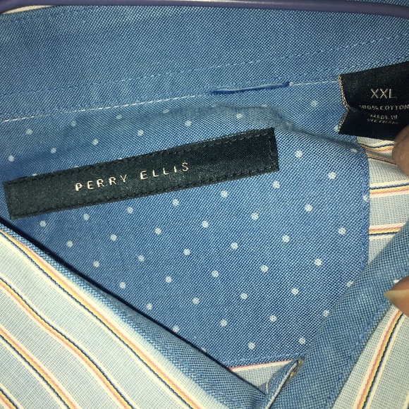 PERRY ELLIS SZ XXL MULTI-COLOR STRIPED SHIRT - Picture 7 of 8